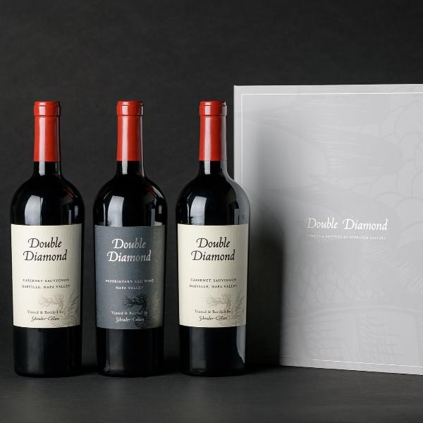 Double Diamond : 2022 Oakville Cabernet Sauvignon & Red Wine 3 Bottle Gift Set