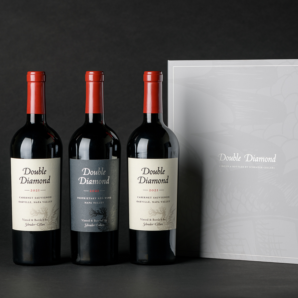 Double Diamond : 2021 Oakville Cabernet Sauvignon & Red Wine 3 Bottle Gift Set