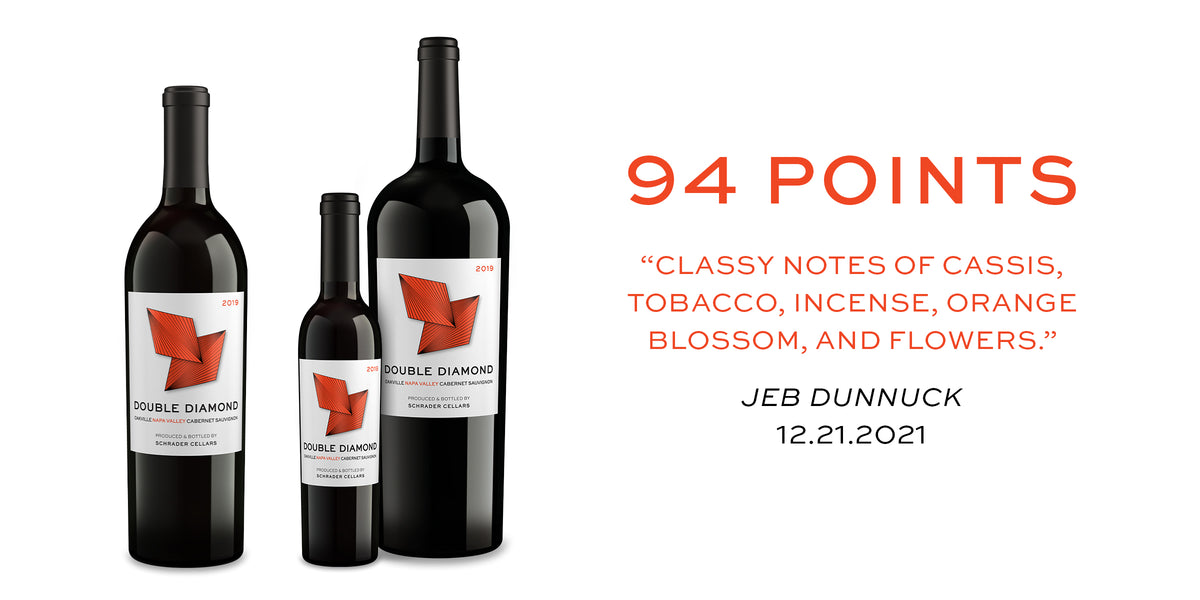 Image of a 94-point score received by the 2019 Double Diamond Cabernet Sauvignon