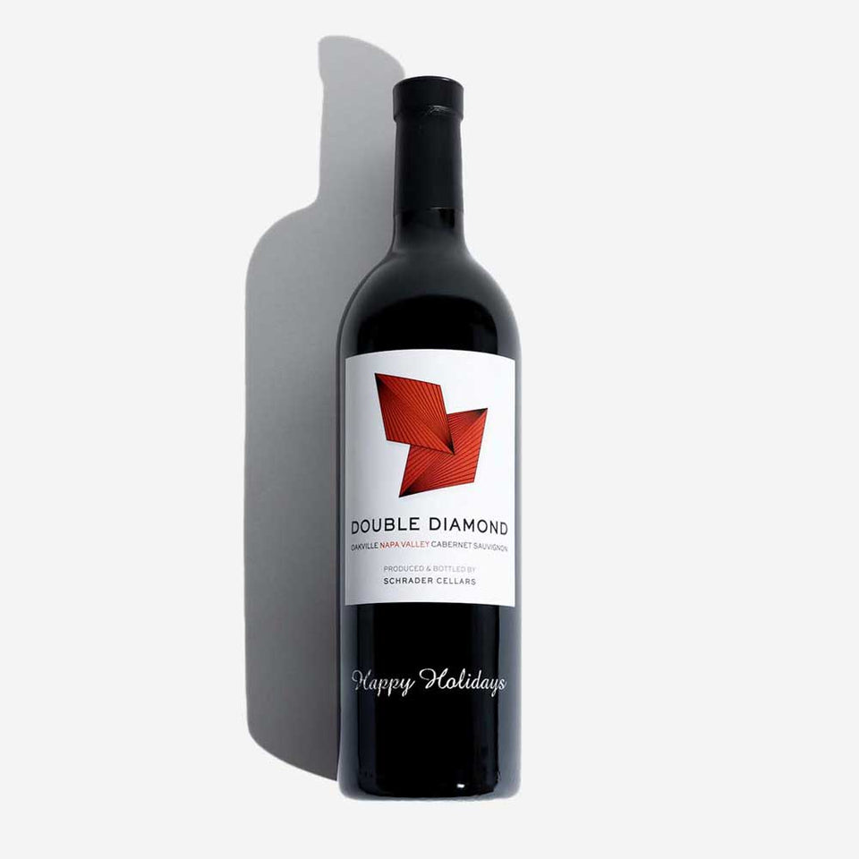 Happy Holidays Etched 2019 Double Diamond Cabernet Sauvignon Oakville